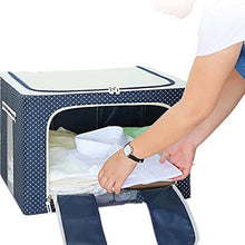Foldable Steel Frame Clothes Living Storage Organizer Handled Bag 60cm X 43cm X 32cm