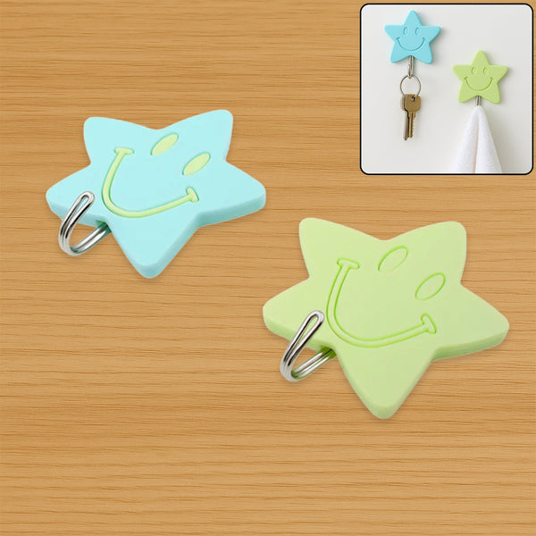 Multipurpose Strong Hook Self-Adhesive hooks for wall Heavy Plastic Hook, Sticky Hook Household For Home, Decorative Hooks, Bathroom & All Type Wall Use Hook, Suitable for Bathroom, Kitchen, Office (2 Pc Set)