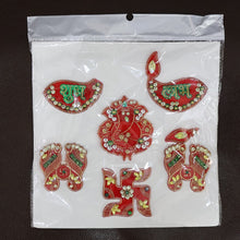 Traditional Decorative Shubh Labh Door Hanging (6 Pc / 1 Set)